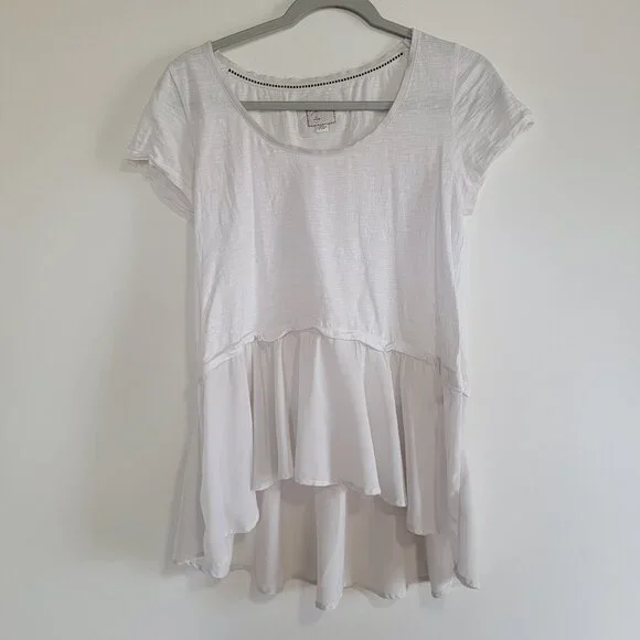 Anthropologie Postage Stamp Peplum Swing Tee Medium - Picture 3 of 6